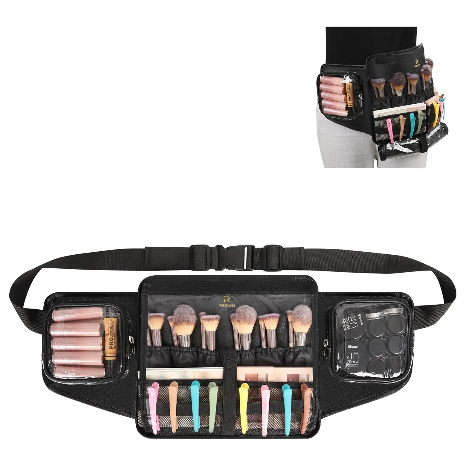 Professional Portable Makeup Brush Waist Bag