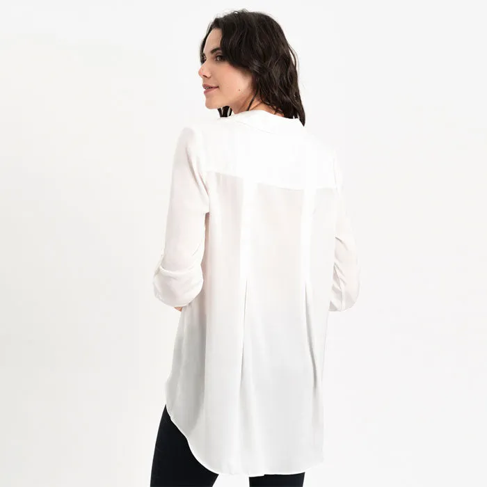 Renuar Long Sleeve Airflow Blouse - Crème