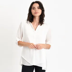 Renuar Long Sleeve Airflow Blouse - Crème