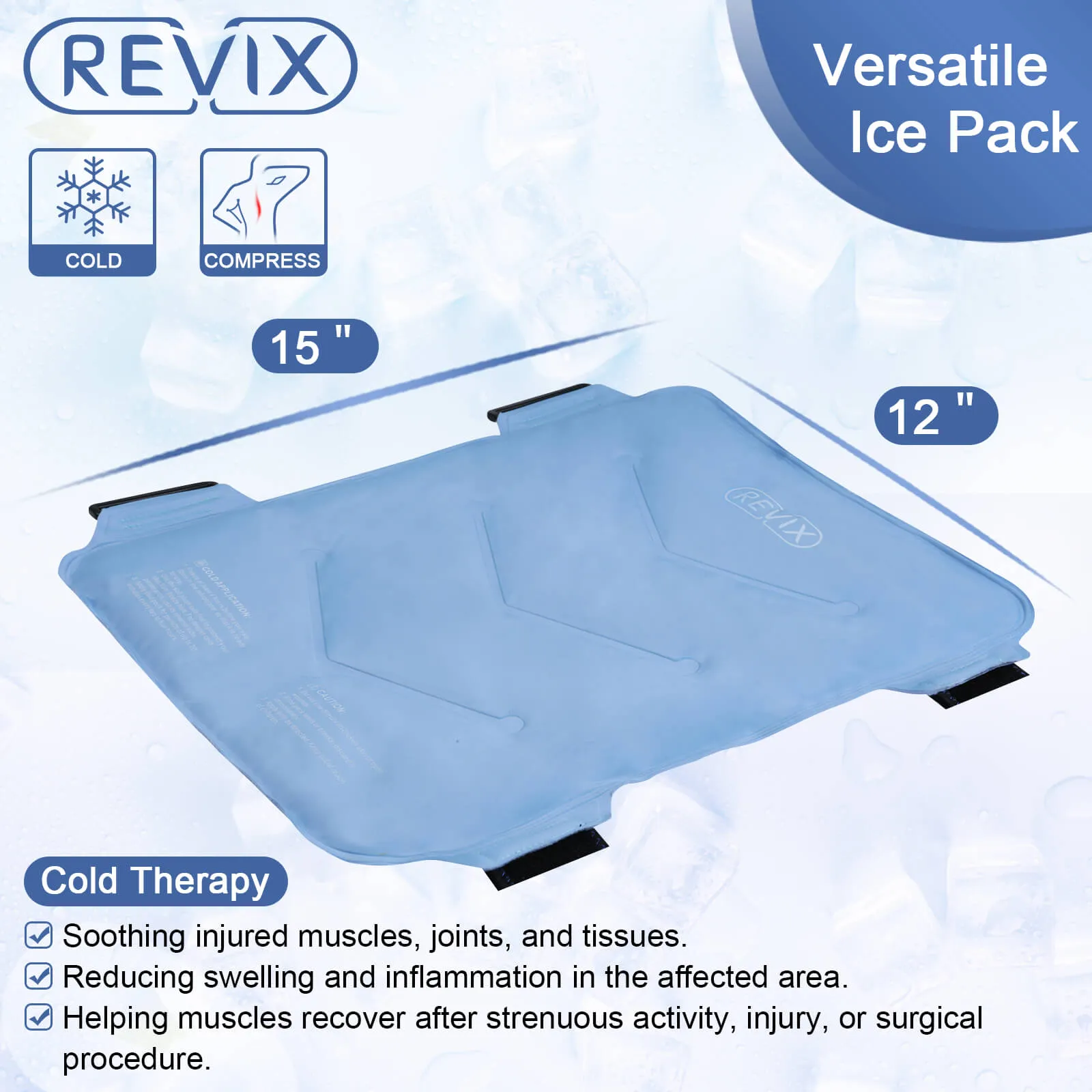 REVIX Hip Ice Pack Wrap After Surgery for Hip Bursitis Reusable Ice Pack for Hip Replacement Surgery