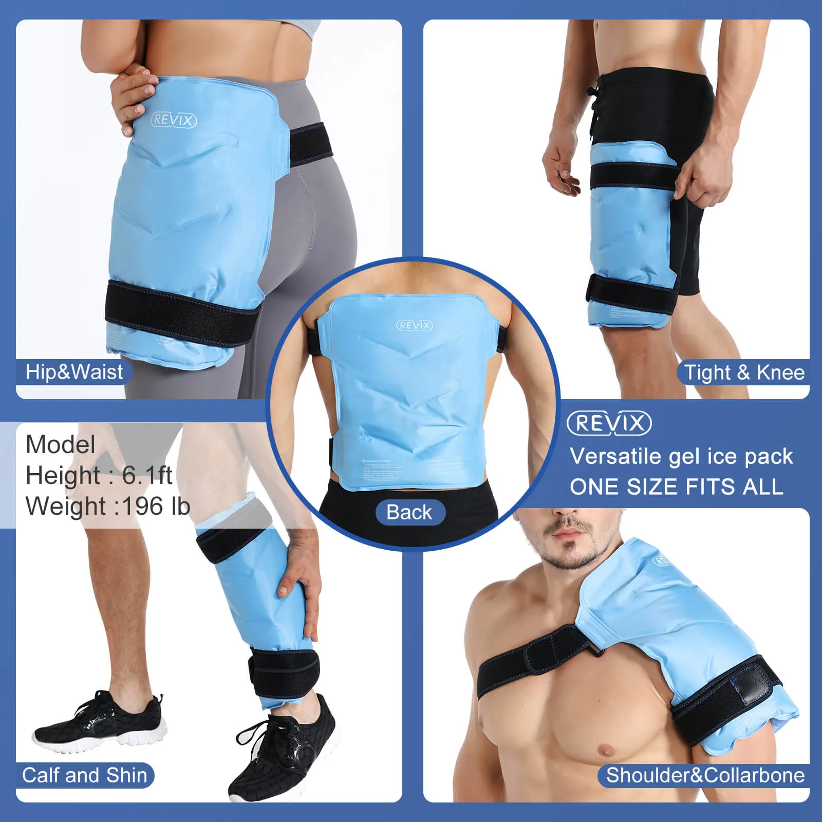 REVIX Hip Ice Pack Wrap After Surgery for Hip Bursitis Reusable Ice Pack for Hip Replacement Surgery