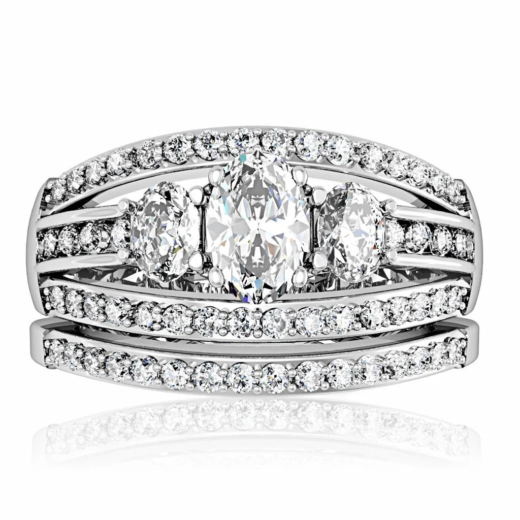 Rhodium Brass Ring with AAA Grade CZ in Clear for Women Style 1W162