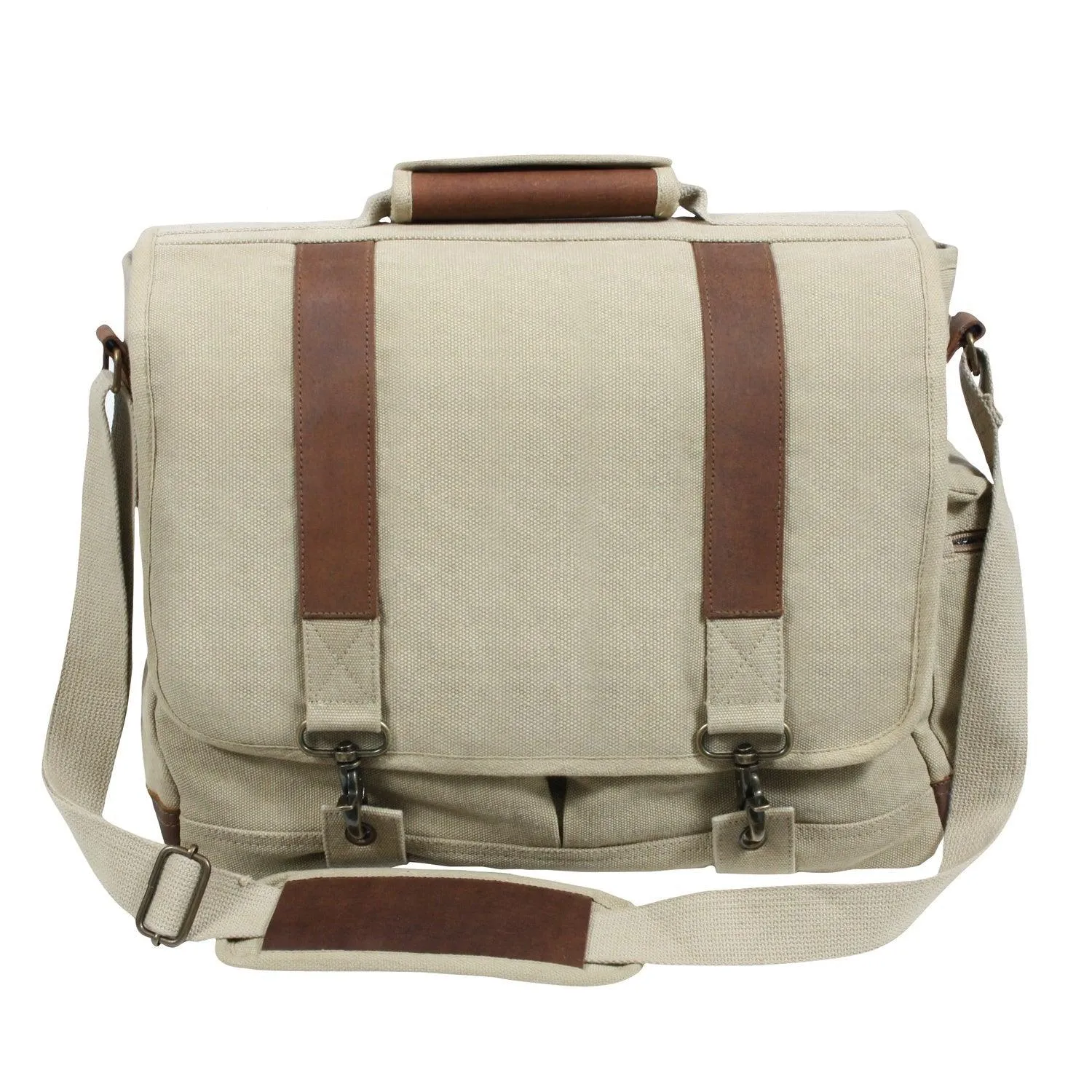 Rothco Vintage Canvas Pathfinder Laptop Bag With Leather Accents