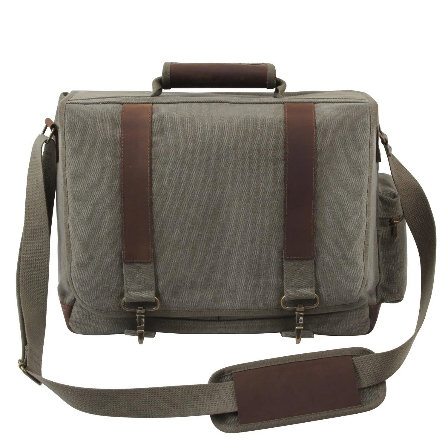 Rothco Vintage Canvas Pathfinder Laptop Bag With Leather Accents