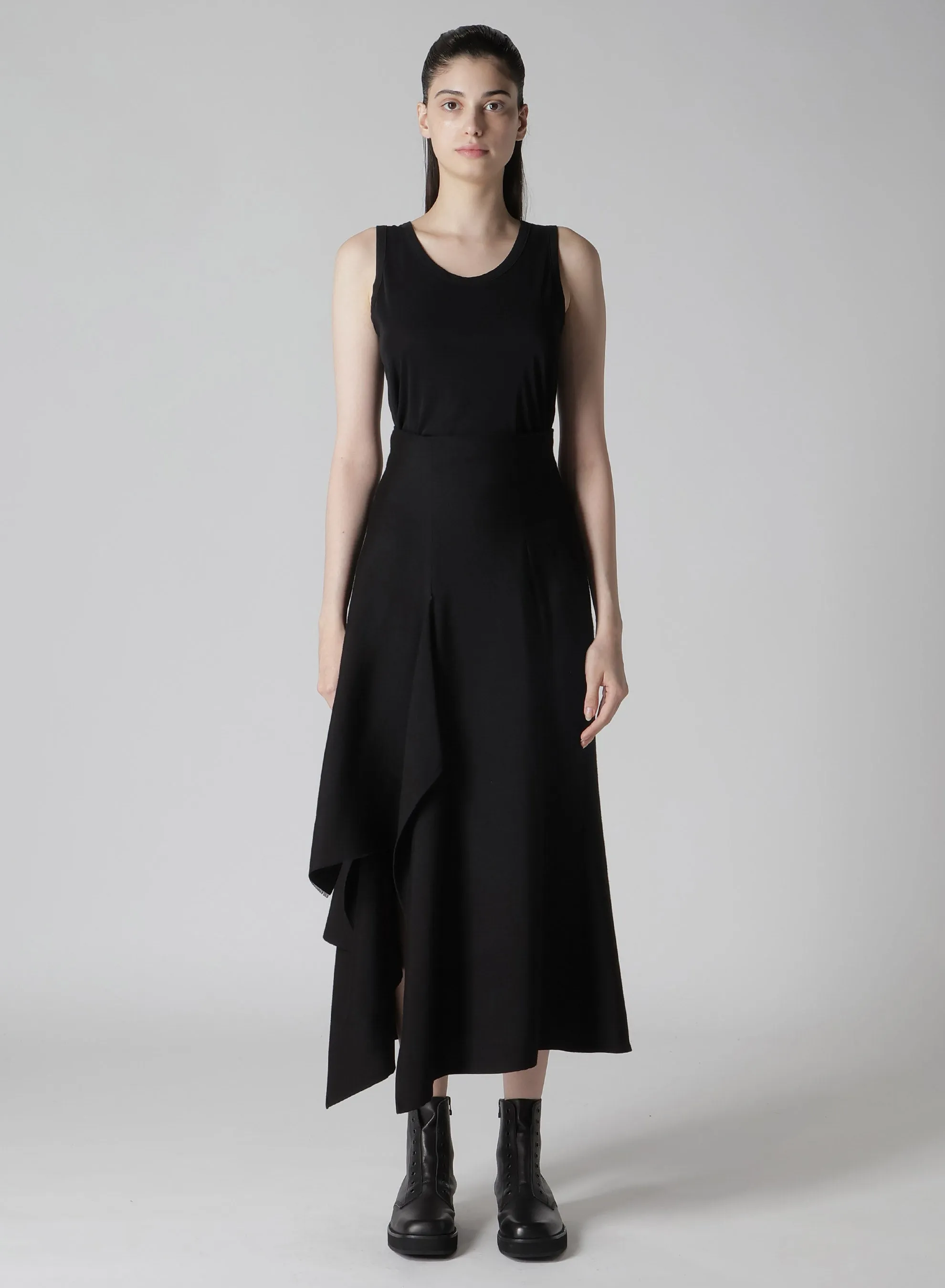 Ry/Si DOUBLE LAYER R DRAPED HIGH-WAIST SKIRT