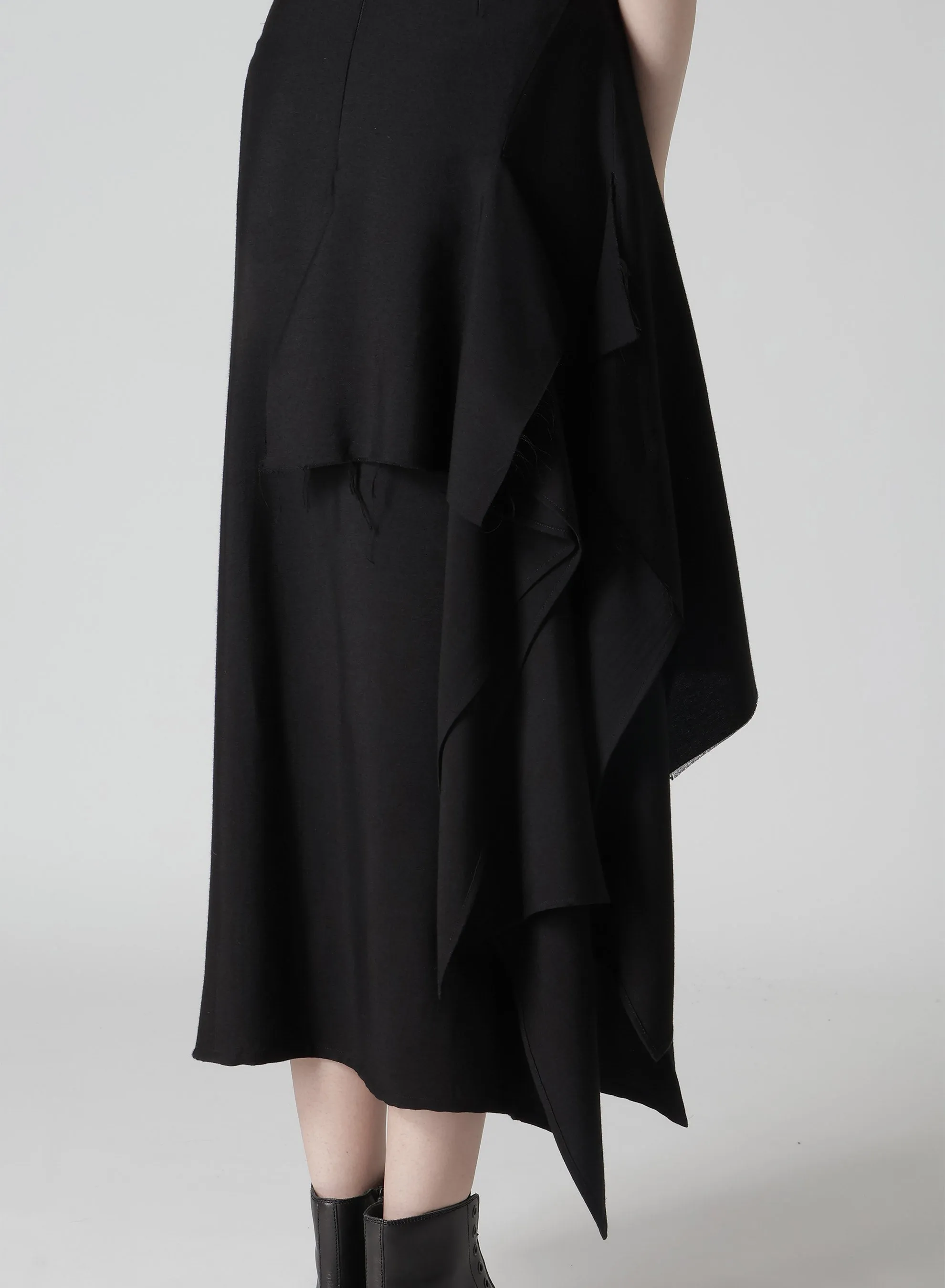 Ry/Si DOUBLE LAYER R DRAPED HIGH-WAIST SKIRT