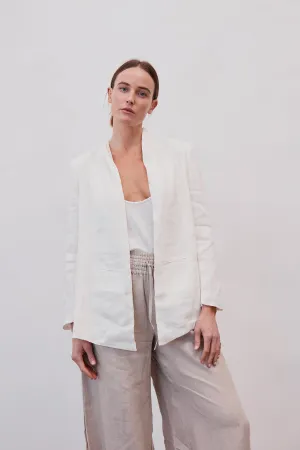 Samuel Silk Linen Blazer Ivory