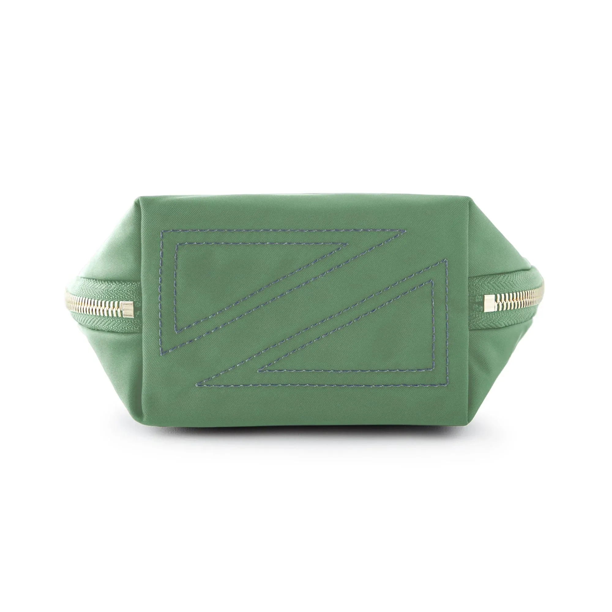 Satin Makeup Bag - Kelly Green/Navy