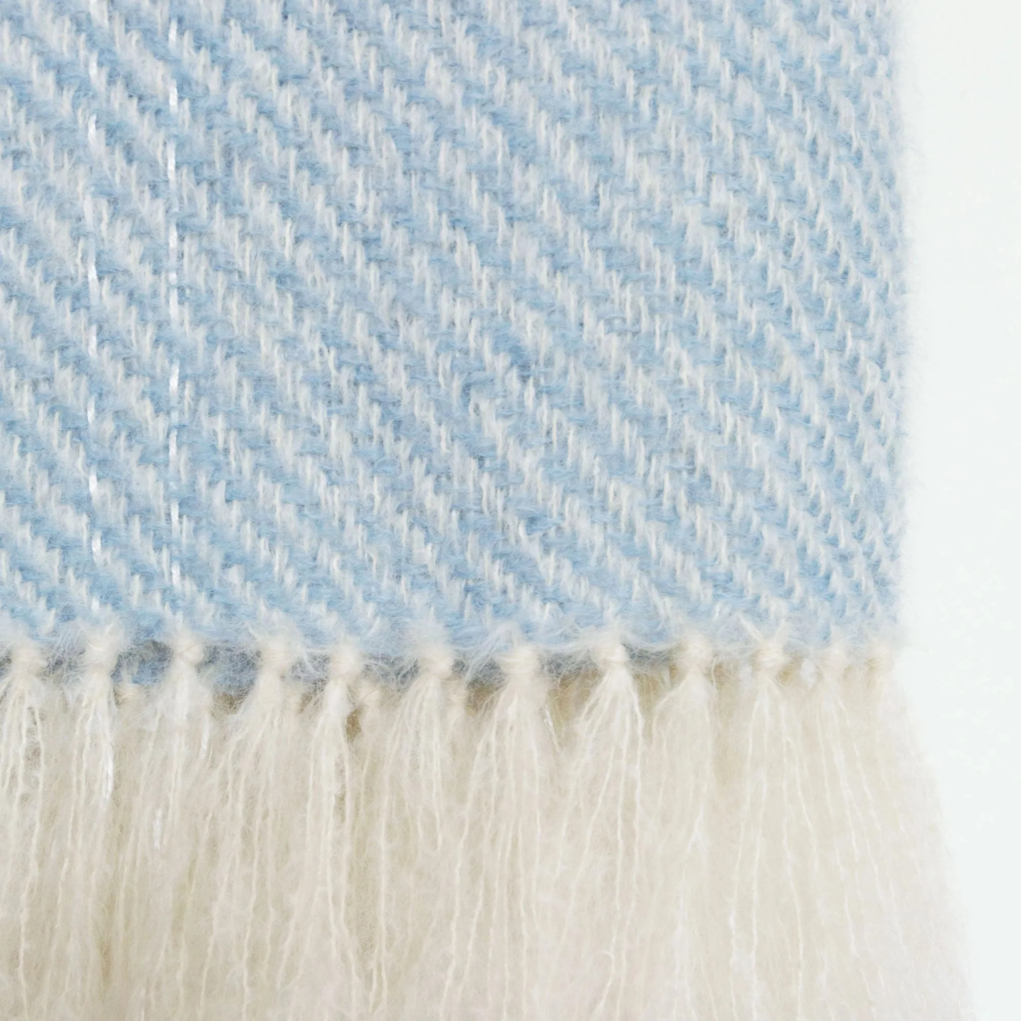 Sky Blue Handwoven Mohair Throw