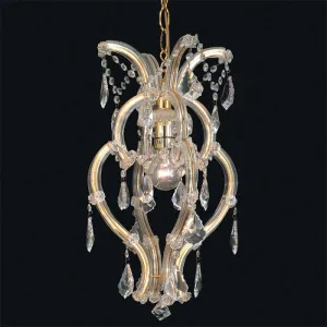 Small Maria Theresa One Light Chandelier With Scholer Crystals