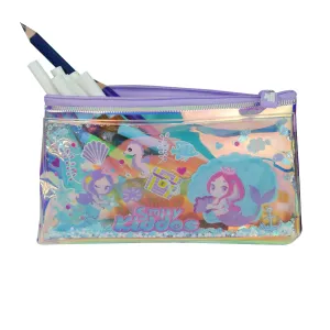 Smily Mermaid Pencil Pouch with drift glitter  SK11003086