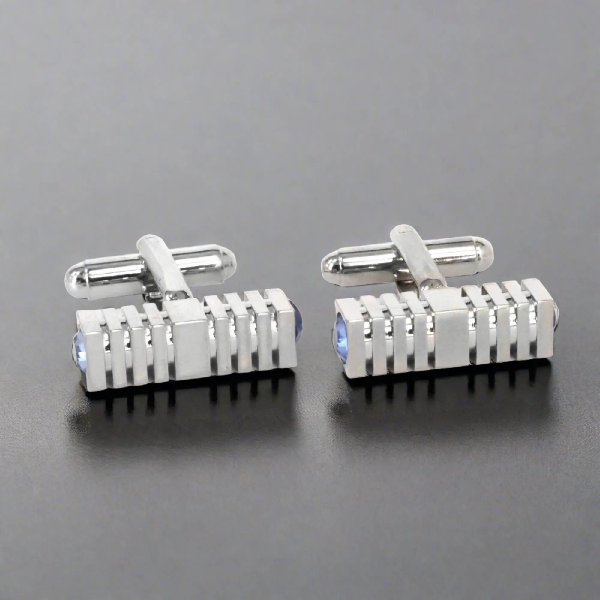 Square Rectangle Cufflinks with Crystal Details