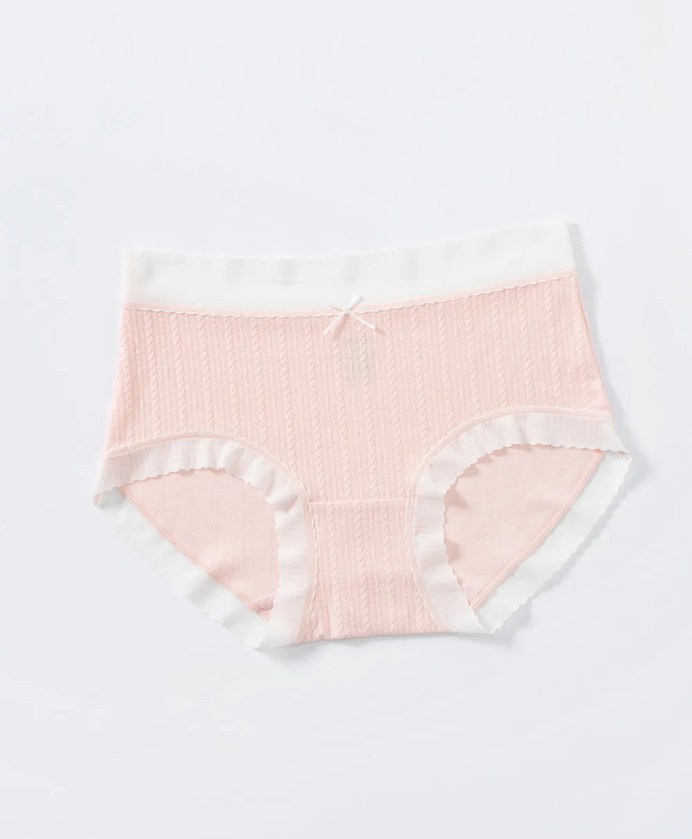 Sweet Jacquard Mid Waist Hipster Panties