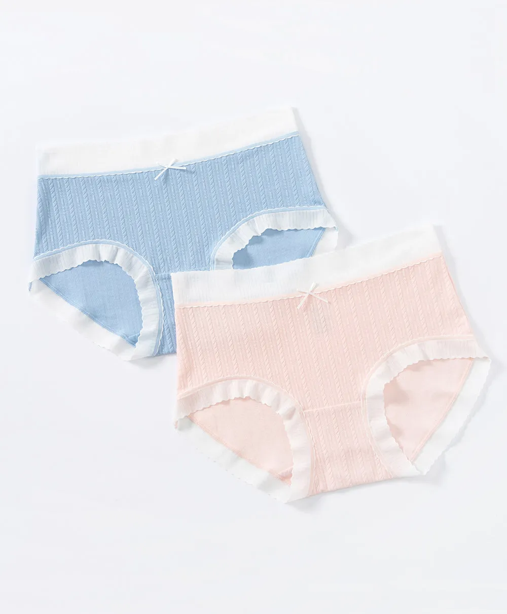 Sweet Jacquard Mid Waist Hipster Panties