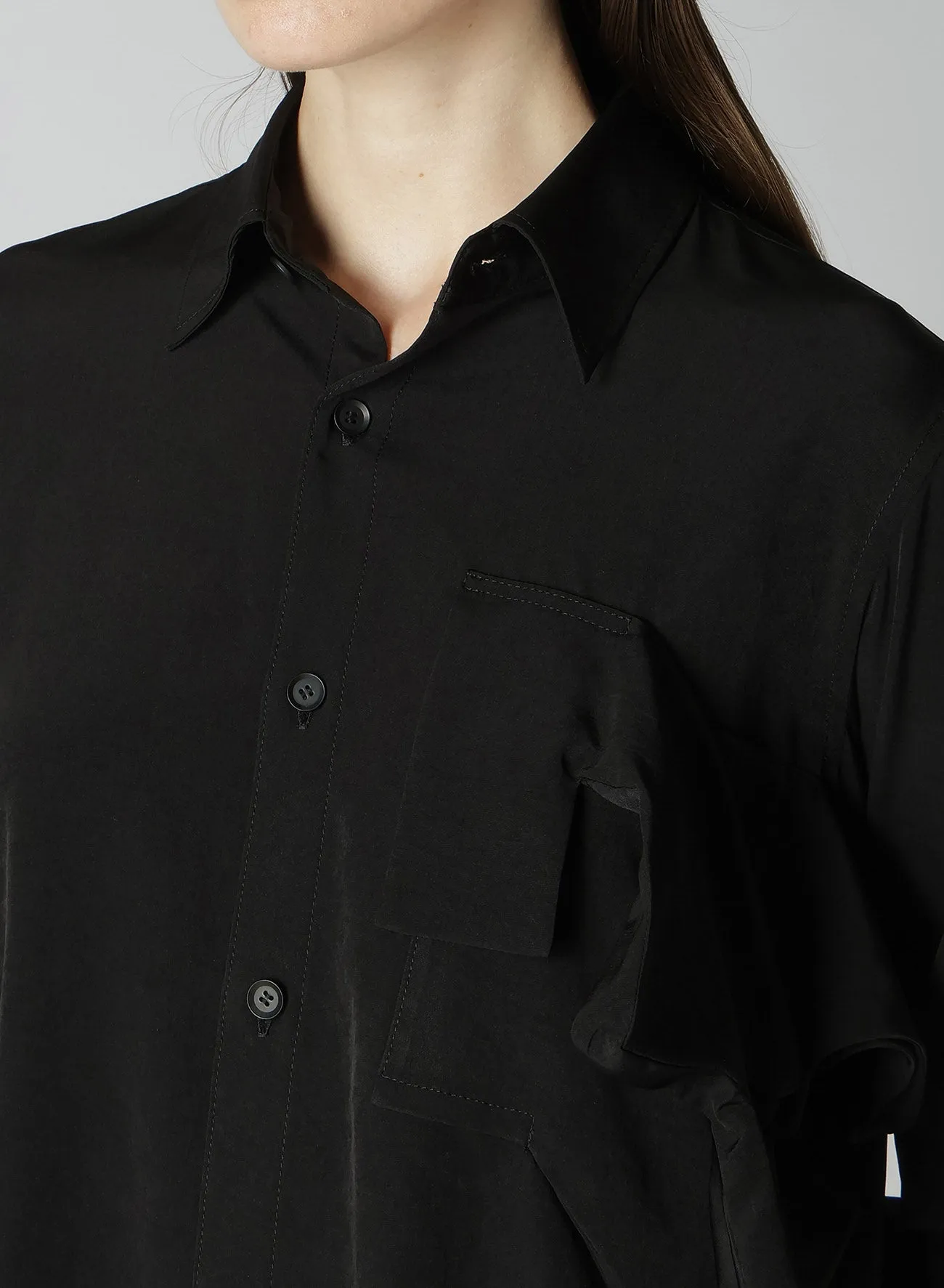 TA/PE CREPE DE CHINE R BOX DETAIL BLOUSE