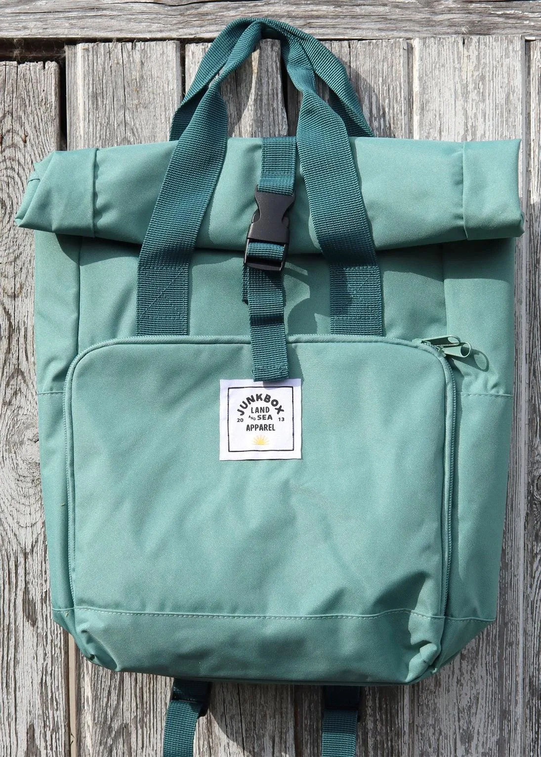 'The Everyday' Recycled Roll-Top Backpack in Sage Green