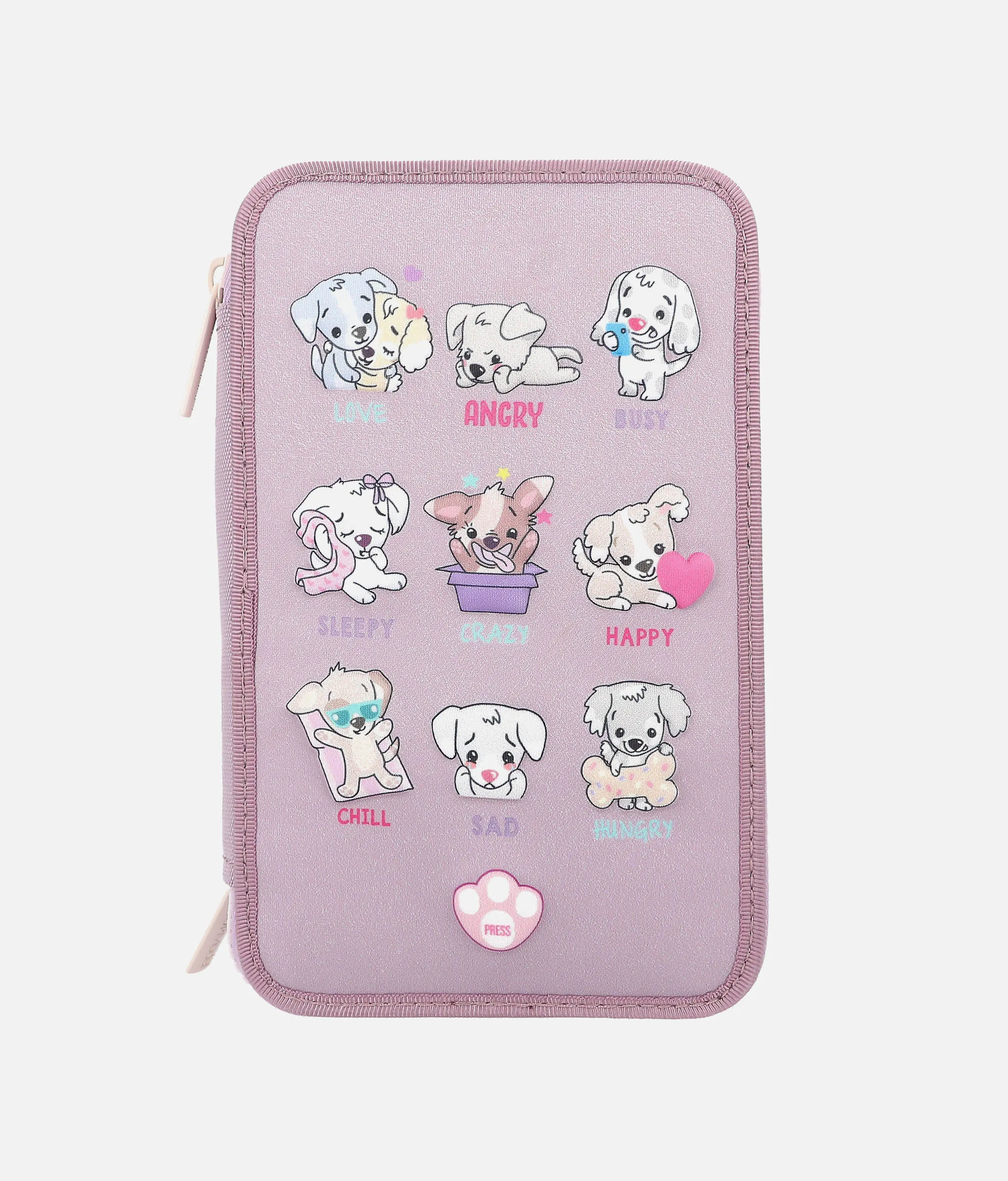 TOPModel Triple Pencil Case, LED Dogs Mood Barometer - 0012843