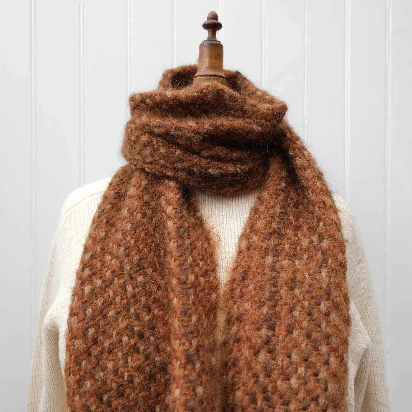 Tortoise Handwoven Mohair Scarf