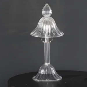 Transparent Italian Glass Table Lamp In The Venetian Style