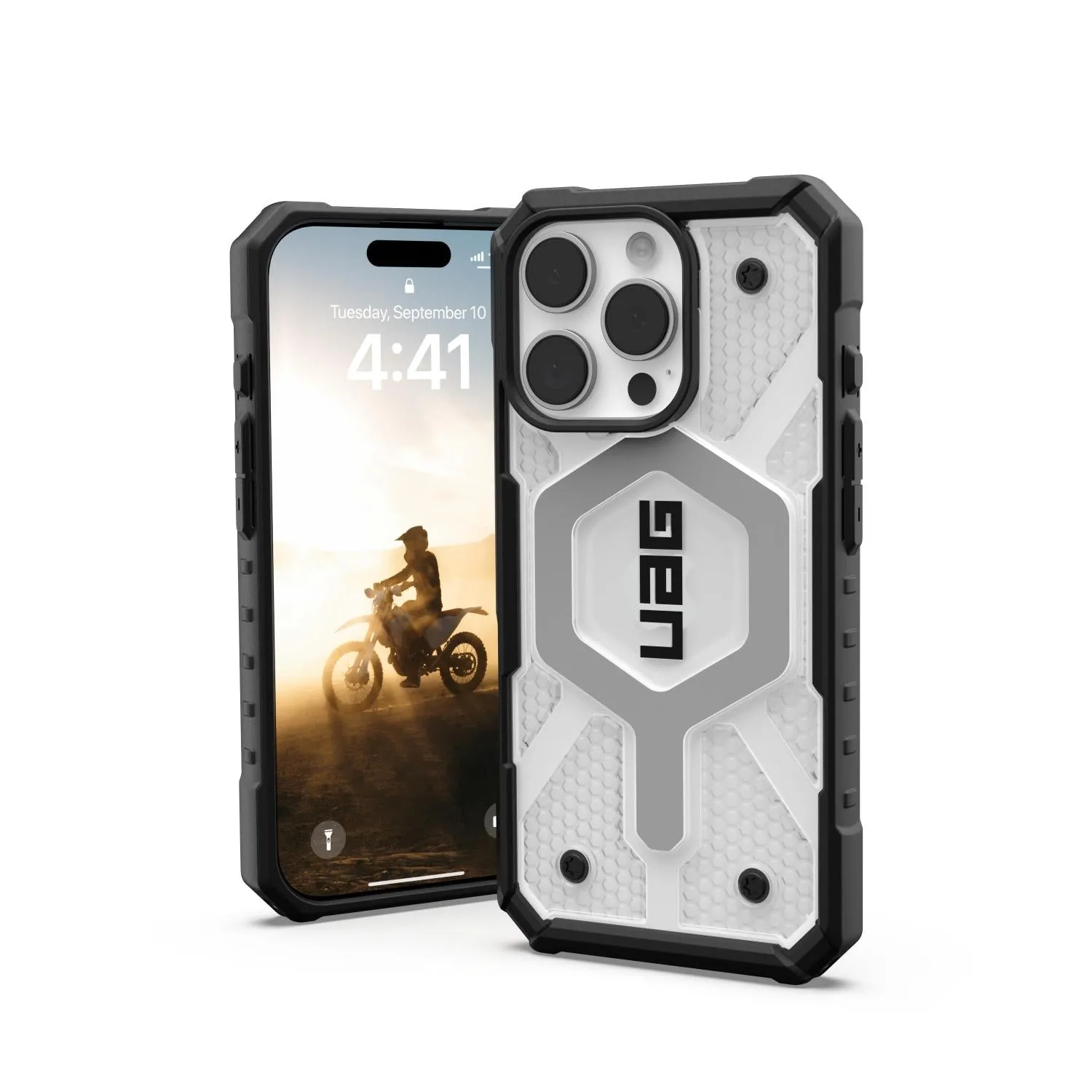 UAG Pathfinder Clear Magsafe Case - Apple iPhone 16 Pro - Ice & Silver (UAG-I16PR-PCLMI)