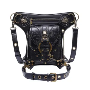 Unisex Steampunk Skull Buckle Waist Bag