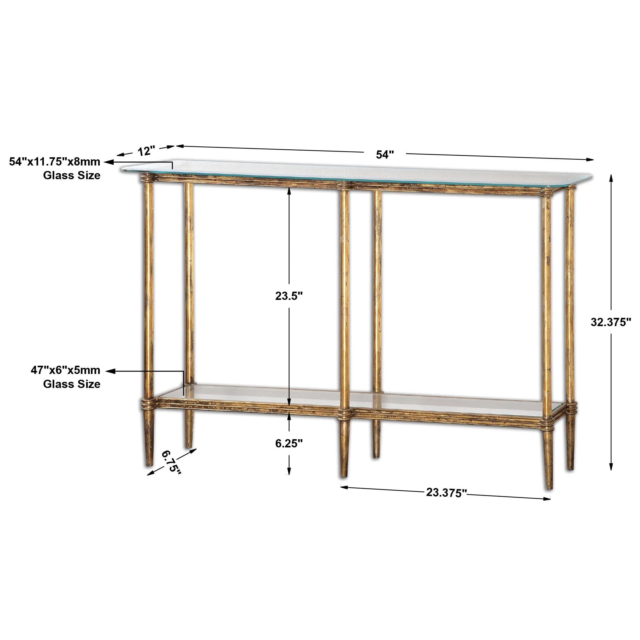 Uttermost Elenio Glass Console Table