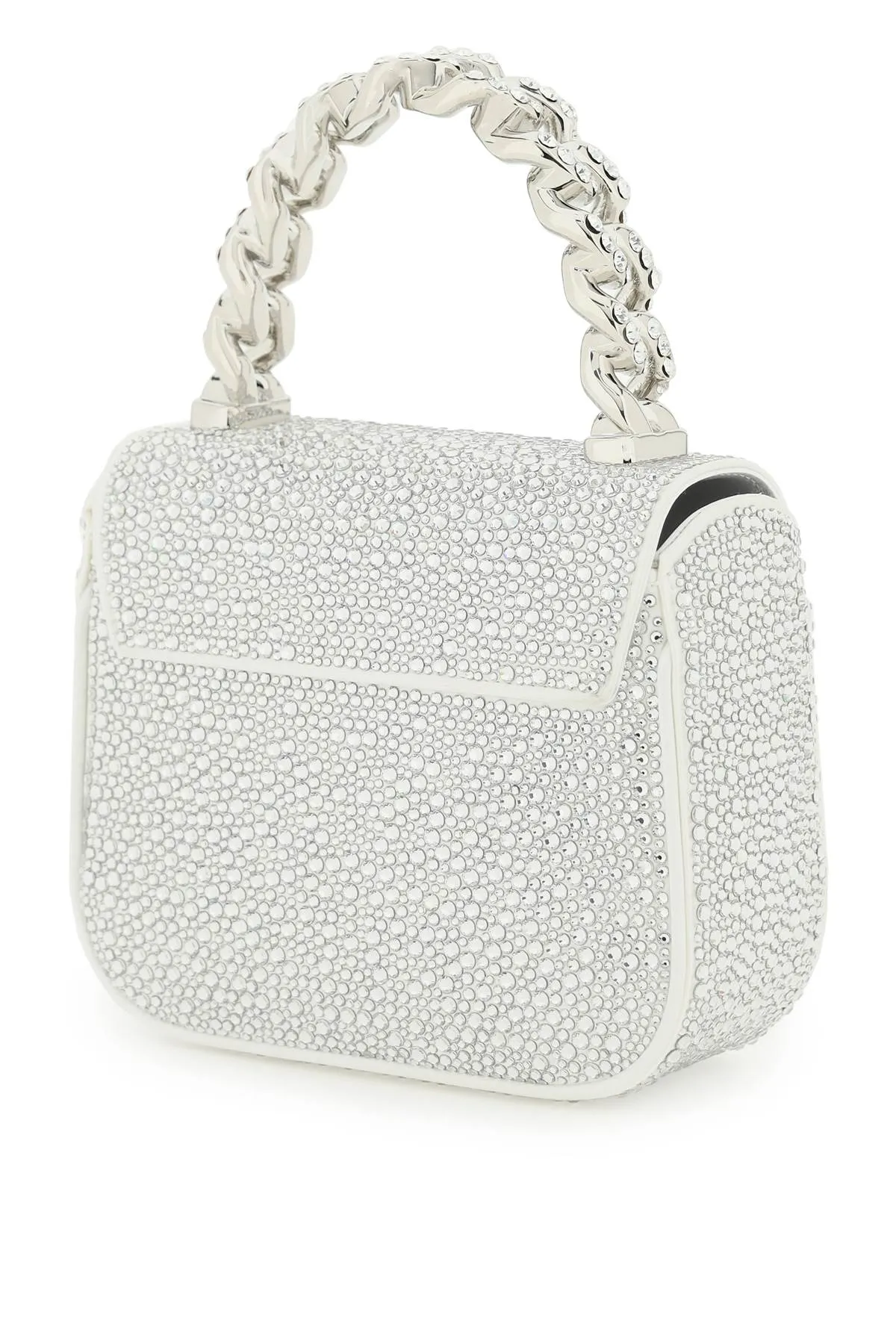 Versace La Medusa Handbag With Crystals Silver