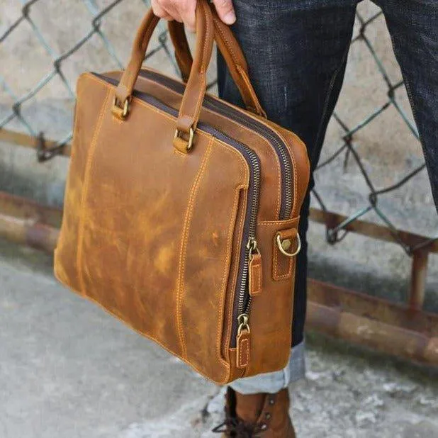 Woosir Business Leather Briefcase for Men