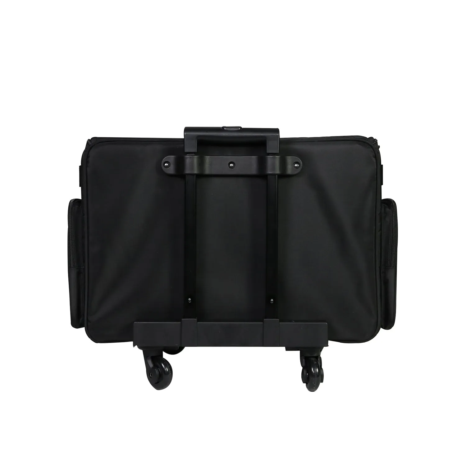 XL 4 Wheel Collapsible Deluxe Rolling Sewing Machine Storage Case, Black Quilted